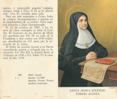 Estampa Díptico SANTA MARÍA SOLEDAD TORRES ACOSTA 1969 - Godsdienst & Esoterisme