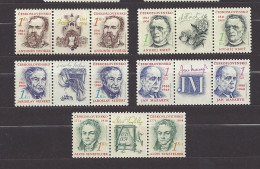 Czechoslovakia 1991 MNH ** Mi 3079-3083 Zf Paare Sc 2820-2824 Personalities Persönlichkeiten.Tschechoslowakei - Unused Stamps