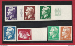 1950-51 MONACO, N° 344/350  7 Valori NON DENTELLATI  MNH/** - Sonstige & Ohne Zuordnung