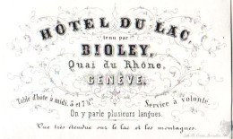 DE 1868 - Carte Porcelaine De Bioley, Hotel Du Lac, Geneve Imp C. Gruaz - Sonstige & Ohne Zuordnung