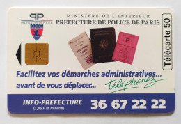 Télécarte France - Préfecture De Police De Paris - Non Classés