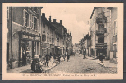 Villefranche-sur-Saône - Rhône - Commerces Rue De Thizy - Librairie-Papeterie - Café - Facteurs - Belle Carte - Villefranche-sur-Saone