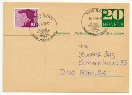 SCHWEIZ POSTKARTE BRIEF X6DF772 - Ganzsachen