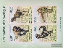 The Ivory Coast 1519-1522B Sheetlet (complete Issue) Ungezähnte Stamps Unmounted Mint / Never Hinged 2014 Prehistoric R - Ivory Coast (1960-...)