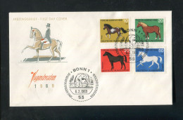 "BUNDESREPUBLIK DEUTSCHLAND" 1969, Mi. 578-581 "Pferde" FDC (L1139) - 1961-1970