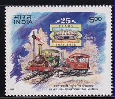 India MNH 1996, National Rail Museum, Steam Locomotive, Train, Cond., Marginal Stains - Ongebruikt