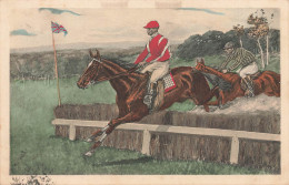 Hippisme * Cpa Illustrateur * Jockey Et Son Cheval Sautant Un Obstacle * Hippique Chevaux - Horse Show