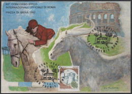 HORSE RACING - ITALIA ROMA 1992 - PIAZZA DI SIENA - 60° C.S.I.O. - GRAN PREMIO DI ROMA - CARTOLINA UIFOS N. 4 - A - Ippica