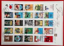 1907-2007- 100 ANS HERGE-COUVERTURES DES 25 ALBUMS - 1FDS - EN 25 LANGUES - 1999-2010