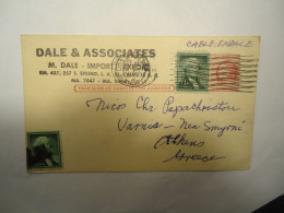 UNITED STATES POSTAL CARDS LOS ANGELES  1957 POSTED ATHENS - Sonstige & Ohne Zuordnung