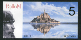 Billet Fantaisie Normandie - Edition Privé "Spécimen 5 Rollon / Mont Saint Michel / Pont De Normandie / 2018" - Fictifs & Spécimens