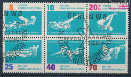 DDR 907-912 Sechserblock (kompl.Ausgabe) Gestempelt 1962 Schwimmen (10392244 - Gebraucht