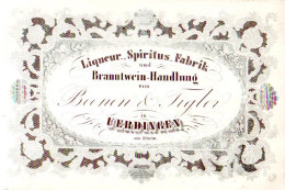 DE 1857 - Carte Porcelaine De Beenen & Tigler, Liqueur, Spiritus, Uerdingen Am Rhein - Other & Unclassified