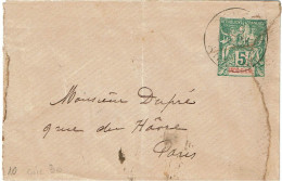 CTN85E - INDOCHINE ENVELOPPE TYPE ALLEGORIE HUE / PARIS JANVIER 1906 - Usados