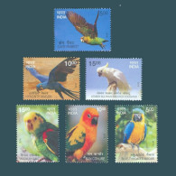 INDIA 2016 EXOTIC BIRDS COMPLETE SET OF 6V STAMPS MNH - Unused Stamps