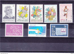 BELGIQUE 1980 Yvert 1963-1969 +1972 NEUF** MNH Cote : 7,60 Euros - Unused Stamps