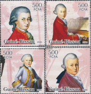 Guinea-Bissau 3416-3419 (complete. Issue) Unmounted Mint / Never Hinged 2006 Amadeus Mozart - Guinea-Bissau