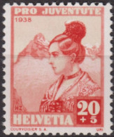 1938 Schweiz / Pro Juventute ** Zum:CH J87, Mi:CH 333, Yt:CH 318, Trachtenfrau, Urnerin - Unused Stamps