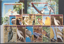 Guinea Equat. 1977, Birds, 7val+BF+ 7val +BF IMPERFORATED - Equatorial Guinea