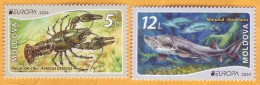 2024 Moldova Europa 2024. Underwater Flora And Fauna. Fish, Beluga, Crayfish - Moldavië