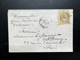 N°59 BISTRE CERES SUR ENVELOPPE / PARIS ETOILE 10 POUR PARIS / 7 JUIL 1874 / LSC - 1849-1876: Periodo Clásico