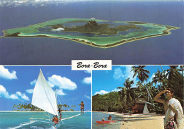 POLYNESIE FRANCAISE - Bora Bora - Multivues - Pêcheurs - Carte Postale - Tahiti