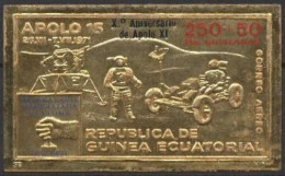 Guinea Equat. 1972, Space, Landing On The Moon, Overp. Apollo IX, 1val GOLD - Afrika