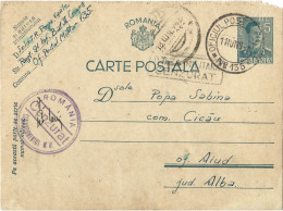 ROMANIA 1942 POSTCARD, MILITARY CENSORED, OPM 135, POSTCARD STATIONERY - World War 2 Letters