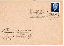 63927 - DDR - 1969 - 5Pfg Ulbricht EF A BlankoKte GERA - ... MEISTERSCHAFTEN DER DDR IN DEN WEHRSPORTARTEN ... - Other & Unclassified