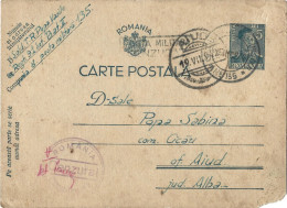 ROMANIA 1942 POSTCARD, MILITARY CENSORED, OPM 135, POSTCARD STATIONERY - Storia Postale Seconda Guerra Mondiale