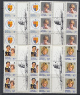 Tristan Da Cunha 1982 Diana 21st Birthday 4v Strip Of 3 Gutter ** Mnh (TDC177A) - Tristan Da Cunha