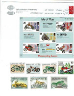 HONGRIE GUINEE-BISSAU -BURKINA-FASO ILE DE MAN Bloc Et 7 Timbres - FRANCE Enveloppe AVIGNON HARLEY-DAVIDSON 1077 - Motorfietsen