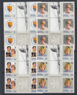 Tristan Da Cunha 1982 Diana 21st Birthday 4v Strip Of 3 Gutter ** Mnh (2v 50p Wrinkle) (TDC178A) - Tristan Da Cunha