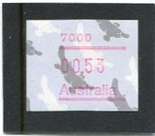 AUSTRALIA - 1987  53c  FRAMA  PLATYPUS  POSTCODE  7000 (HOBART)  MINT NH - Vignette [ATM]