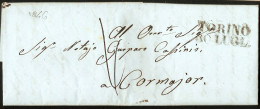 Italy 1834 Full Letter From Torino - 2-line Marking - To Cormajor - ...-1850 Préphilatélie