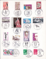 M1  FDC PLANCHE COLLECTION  15 TIMBRES AVEC CACHETS PREMIER JOUR 1973/1974 - 1970-1979