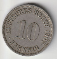 DEUTSCHES REICH 1907 J: 10 Pfennig, KM 12 - 10 Pfennig