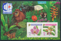 Singapur Block33B (kompl.Ausg.) Ungezähnt Postfrisch 1995 Orchideen - Orang-Utan, Tapir (10368465 - Singapore (1959-...)