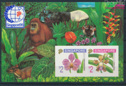 Singapur Block33B (kompl.Ausg.) Ungezähnt Postfrisch 1995 Orchideen - Orang-Utan, Tapir (10368466 - Singapore (1959-...)