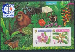 Singapur Block33B (kompl.Ausg.) Ungezähnt Postfrisch 1995 Orchideen - Orang-Utan, Tapir (10368467 - Singapur (1959-...)