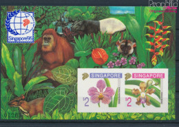 Singapur Block33B (kompl.Ausg.) Ungezähnt Postfrisch 1995 Orchideen - Orang-Utan, Tapir (10368468 - Singapore (1959-...)