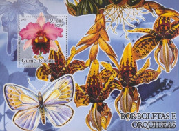 Guinea-Bissau Miniature Sheet 542 (complete. Issue) Unmounted Mint / Never Hinged 2005 Butterflies And Orchids - Guinea-Bissau