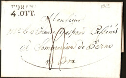 Italy 1843 Turin Full Letter With 2-line Marking Torino / 4 Ott. - 1. ...-1850 Vorphilatelie