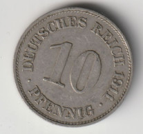 DEUTSCHES REICH 1911 E: 10 Pfennig, KM 12 - 10 Pfennig