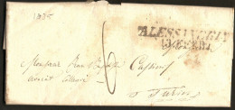 Italy 1835 Alesssandria 2-line Marking - Full Letter To Torino - 1. ...-1850 Vorphilatelie