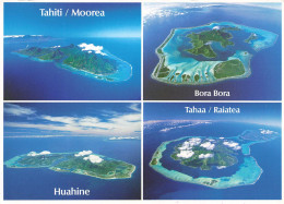 TAHITI - Vue Aérienne Des îles De La Société - Tahiti, Moorea, Raiatea, Tahaa Et Huahine - Carte Postale - Französisch-Polynesien