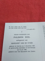 Doodsprentje Philemon Boel / Hamme 2/12/1920 Sint Niklaas 14/7/1994 ( Margaret Van De Vyver ) - Religión & Esoterismo