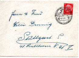 63935 - Deutsches Reich - 1939 - 12Pfg Hindenburg EF A Bf PHILIPPSBURG - 600 JAHRE STADT ... -> Stuttgart - Covers & Documents