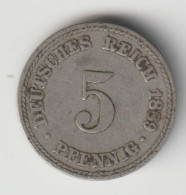 DEUTSCHES REICH 1889 A: 5 Pfennig, KM 3 - 5 Pfennig