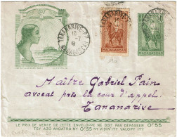 CTN85E - MADAGASCAR ENVELOPPE N°20 TANANARIVE POUR VILLE 7/7/1941 - Briefe U. Dokumente